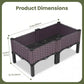 Dwellcozy plastic raised garden bed dimensions of 31.5" L × 14.8" H × 15.7" W.
