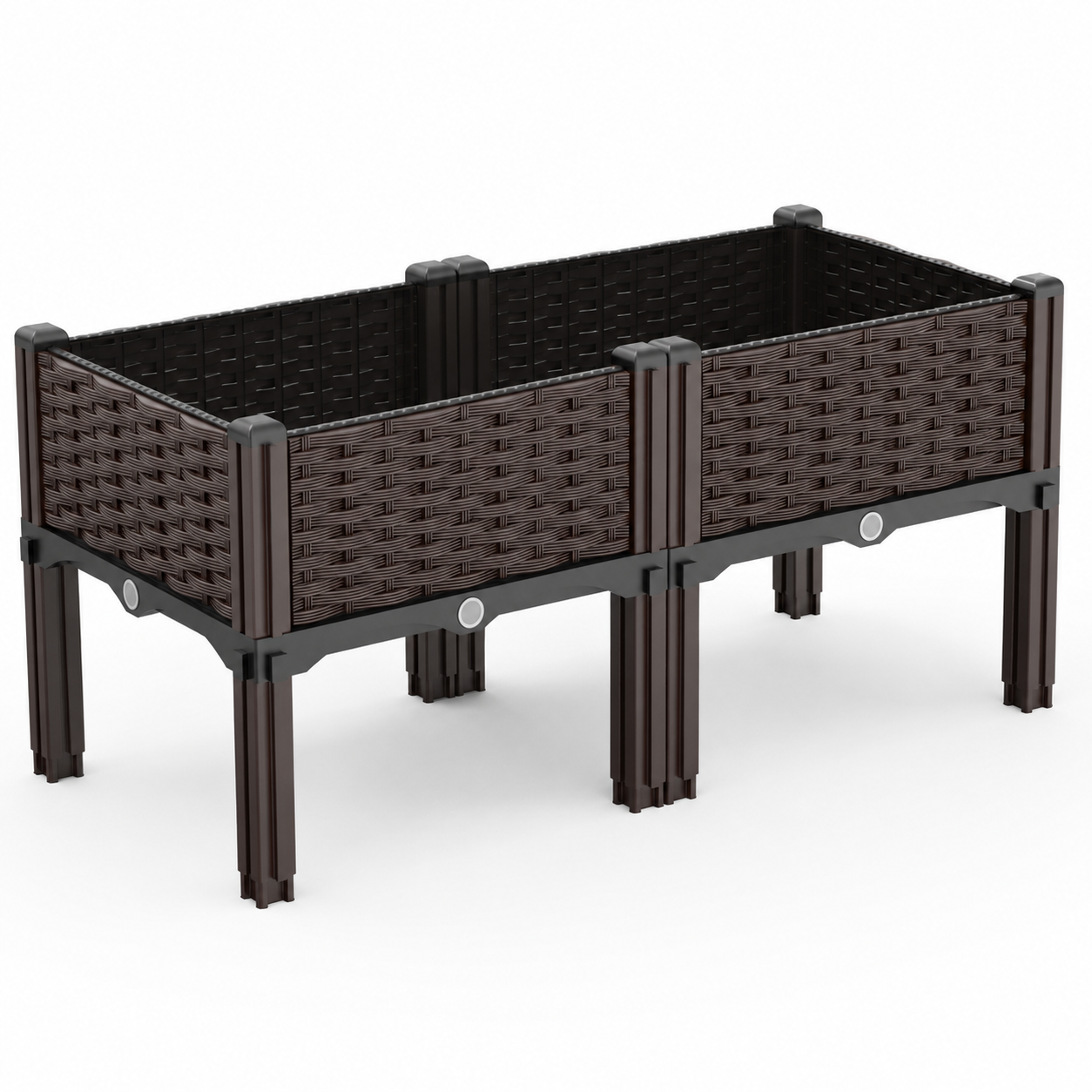 14.8“ Tall Brown Raised Garden Box Set