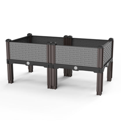 14.8“ Tall Brown Raised Garden Box Set