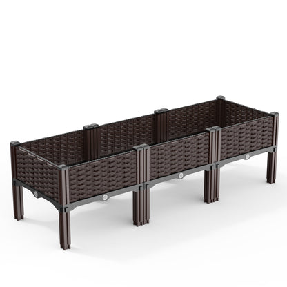 14.6“ Tall Brown Raised Garden Box Set