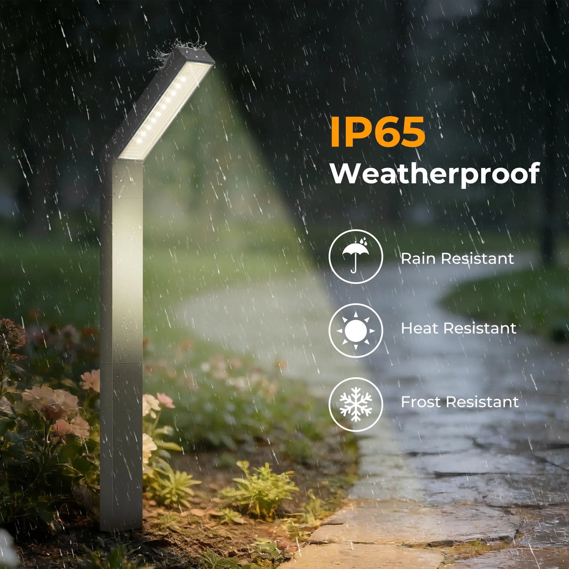 Dwellcozy outdoor landscape lighting features an IP65 weatherproof rating.