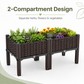 14.8“ Tall Brown Raised Garden Box Set