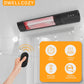 Dwellcozy Wall-mounted electric heater with remote control and instant heat.
