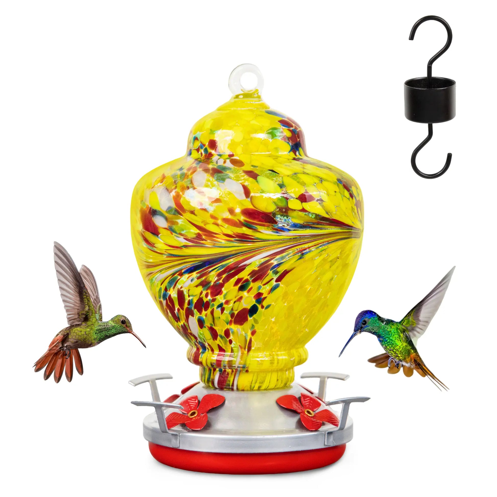 Dwellcozy hummingbird feeder for outdoor yellow