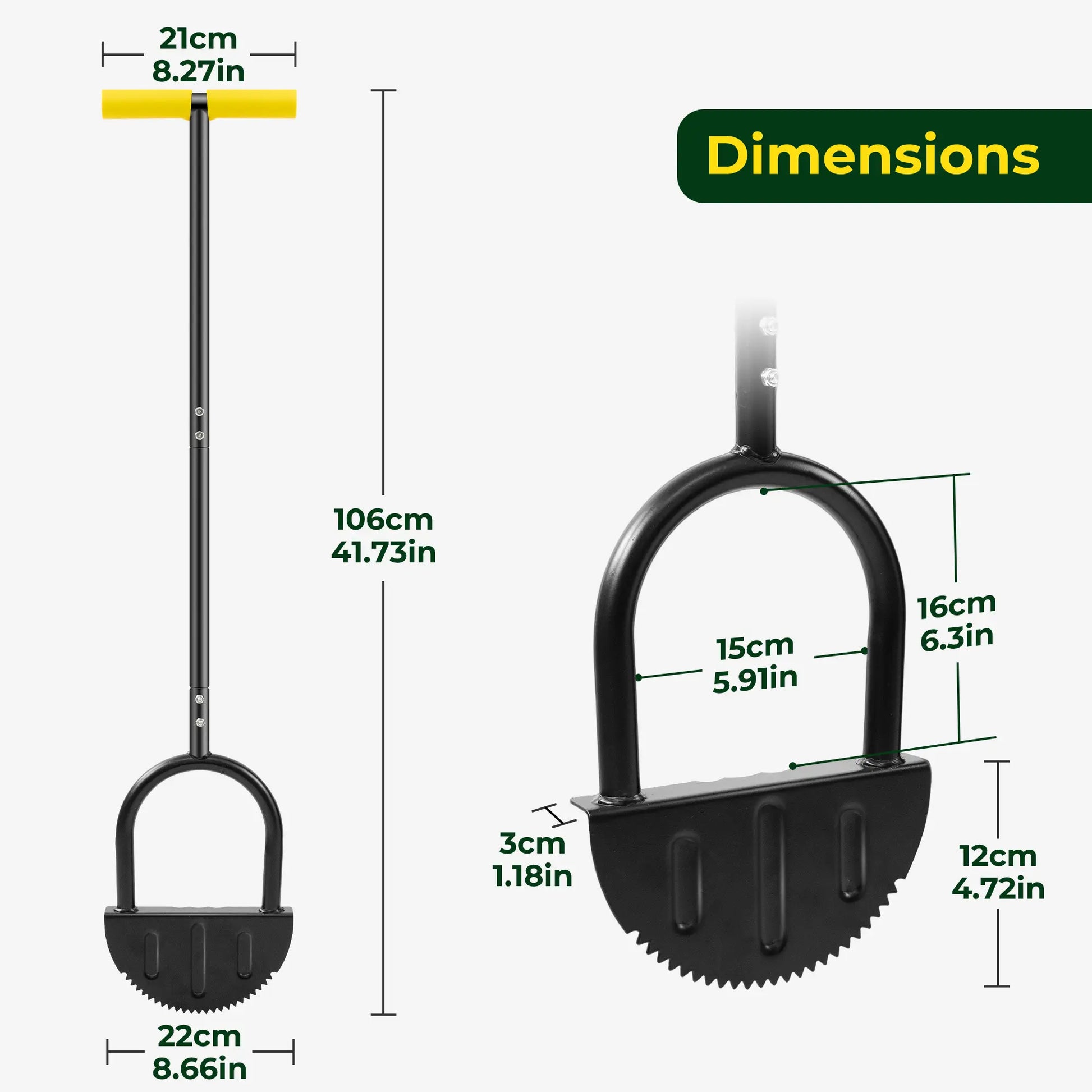 Dwellcozy edger lawn tool dimensions: 41.73" L × 8.66" W