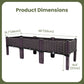 Dwellcozy plastic raised garden bed dimensions of 48" L × 14.6" H × 15.7" W