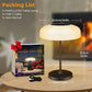 Dwellcozy table lamp with packaging, USB-C cable, and user manual.