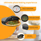 Dwellcozy portable outdoor pizza oven built-in thermometer. visible glass window, recessed handle, flex door.