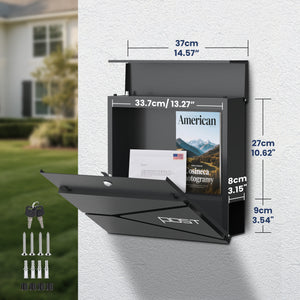 Dwellcozy Lockable Wall Mount Mailbox
