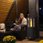 Dwellcozy wood pellet patio heater warms your enjoyment time.